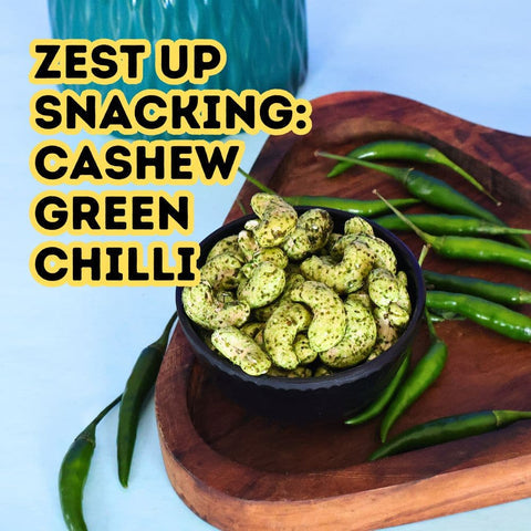 Healthy Master Cashew Nuts | Kaju | Green Chilli Flavour